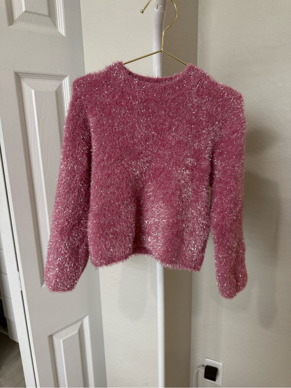 Zara Sparkle Pink Crewneck Sweater